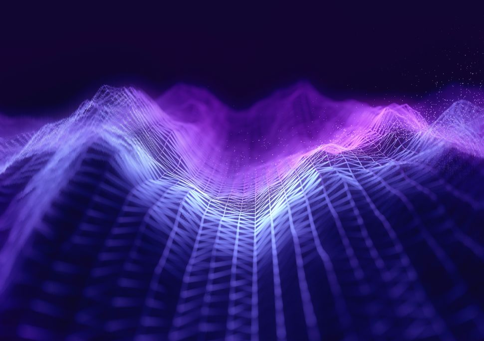 Purple digital waves
