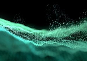 Futuristic visualization of data and finance systems traveling