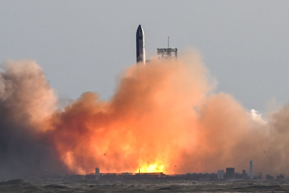 The SpaceX Starship lifts off from Starbase near Boca Chica, Texas